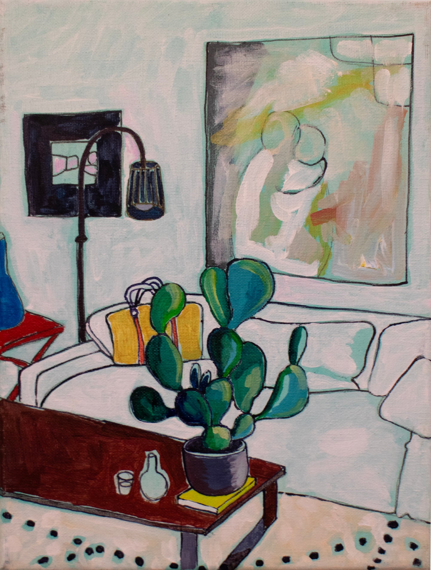 25. Cactus on table with little vase