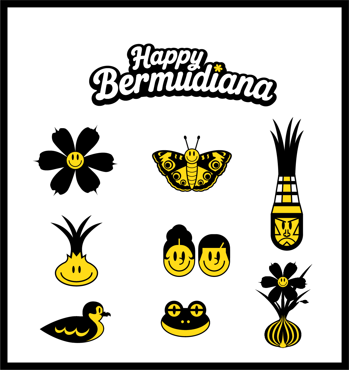 Happy Bermudiana Pin Set