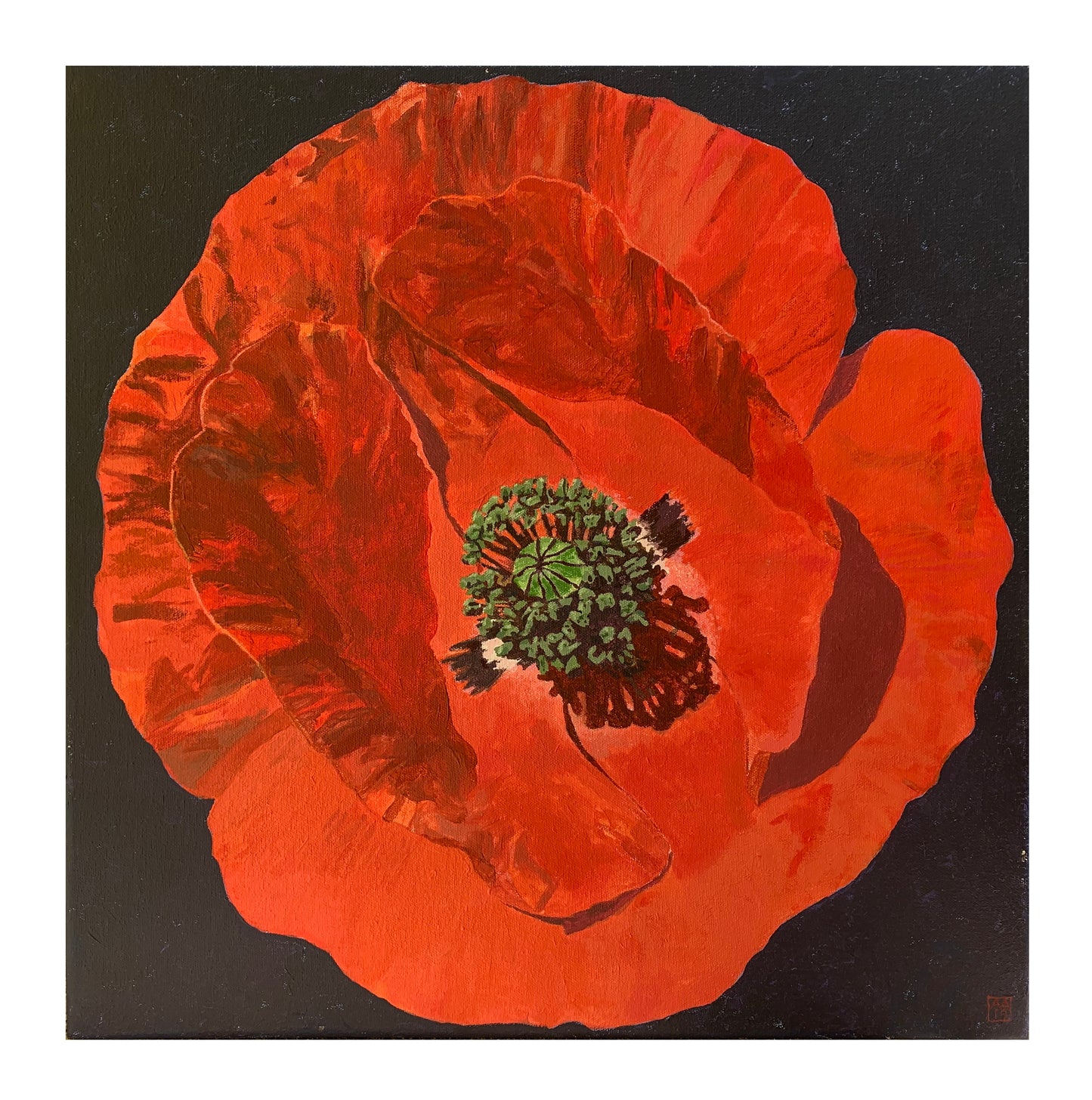 Alex Allardyce, Acrylic on canvas, "Poppy Nebula"