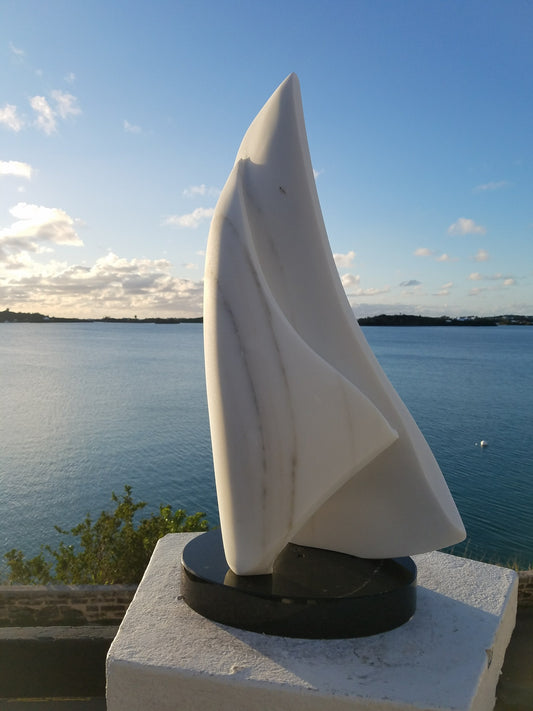 Scott King, Colorado White Yule Marble, "Sailing Free"