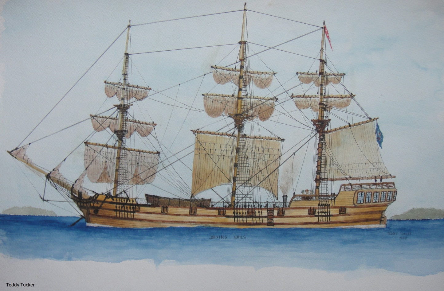 Ship Anchor Drying Sails