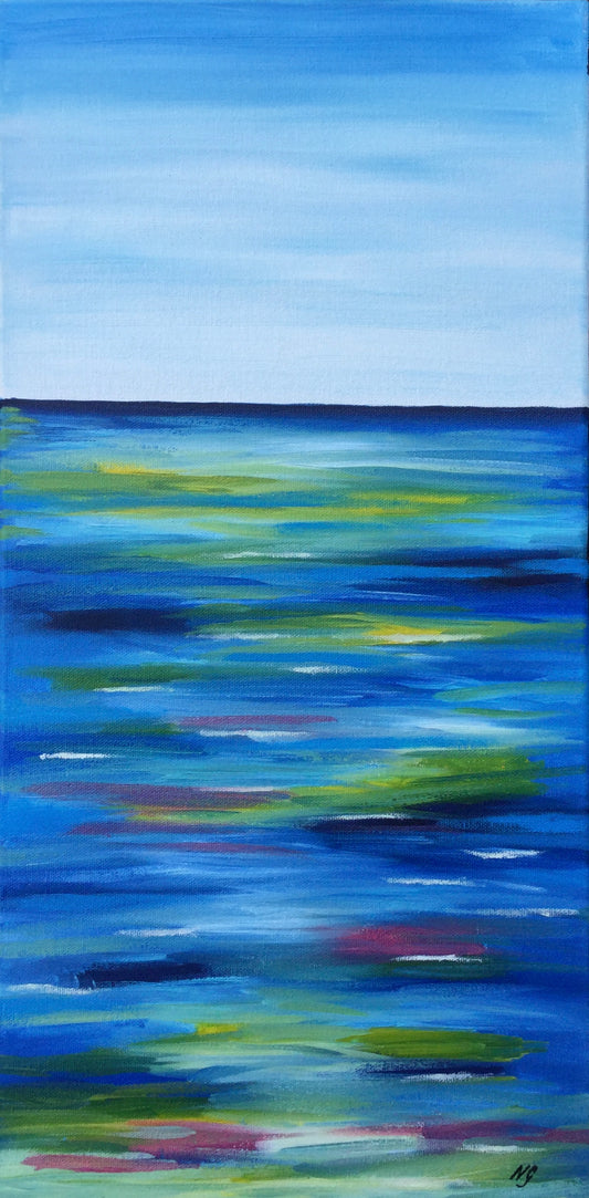 Nicky Gurret, Oil on Canvas, "Ocean Blues"