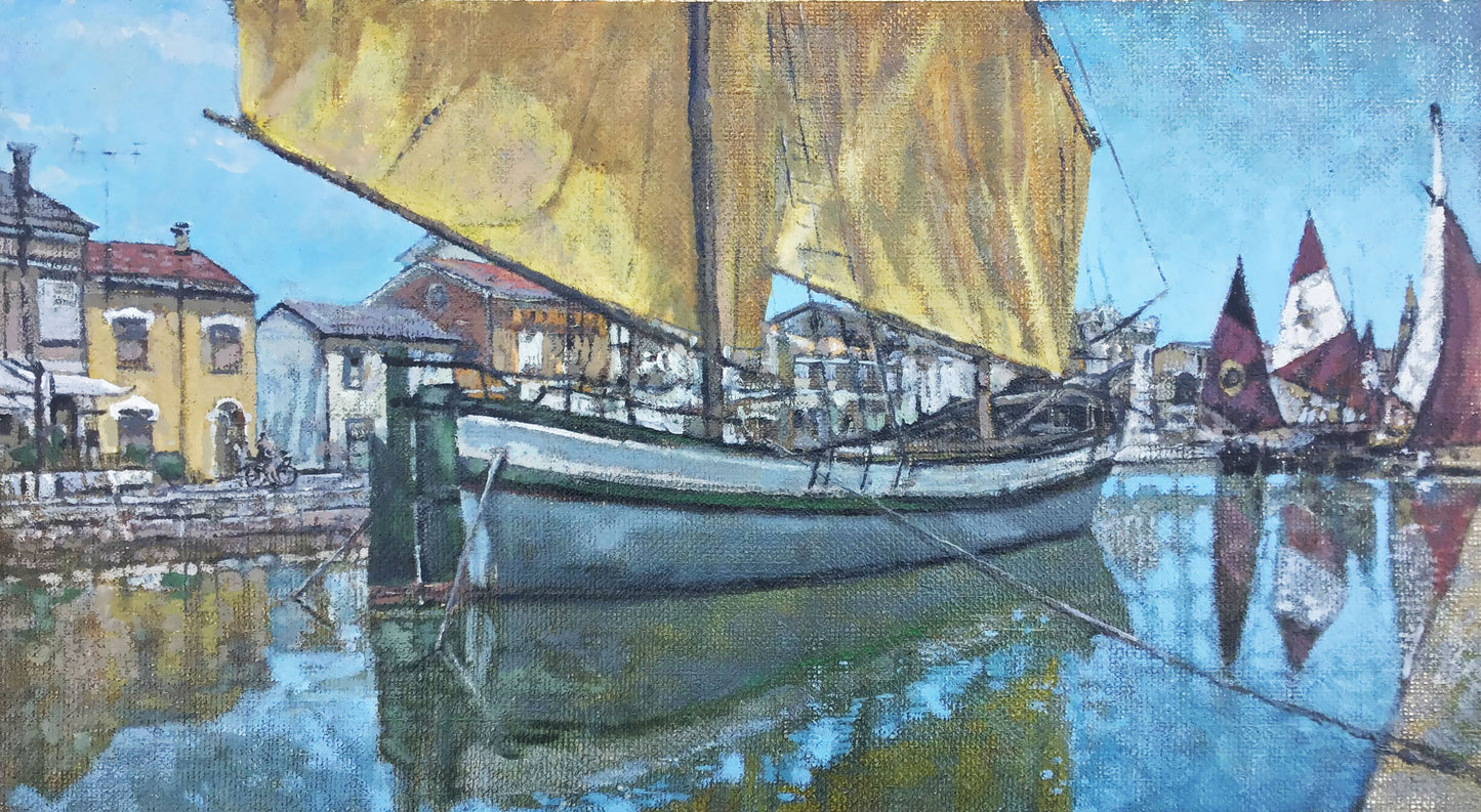 William Gringley, Oil on Canvas, "Porto Canale Leonardesco"