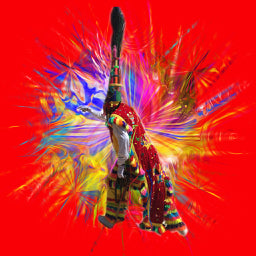 Andy Detzer, Metal Print, "untitled' (Gombey on Red)